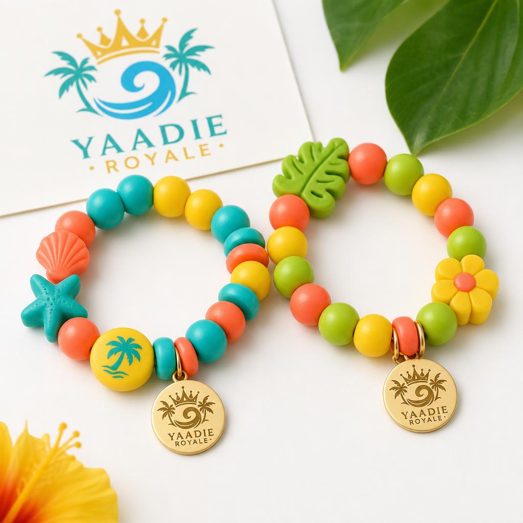 Yaadie Royale kids' beaded bracelets with crest charms