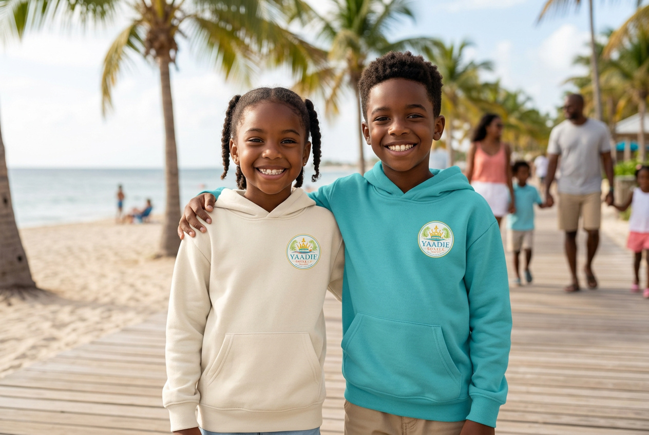 Children wearing Yaadie Royale hoodies
