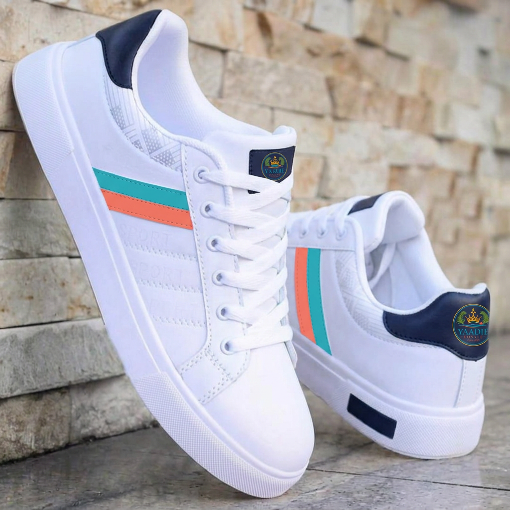 Yaadie Royale white street sneaker with the crest