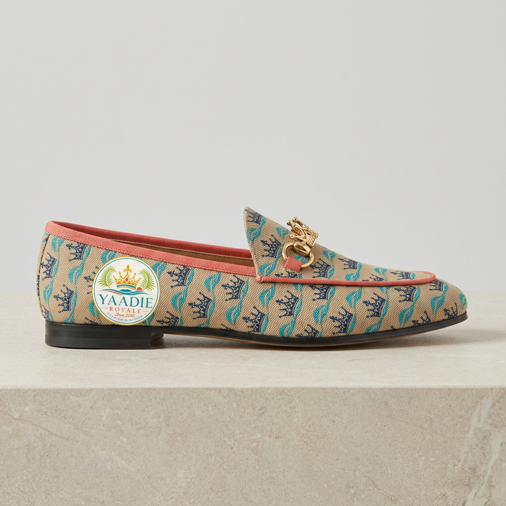 Yaadie Royale woven loafer with an original crest pattern